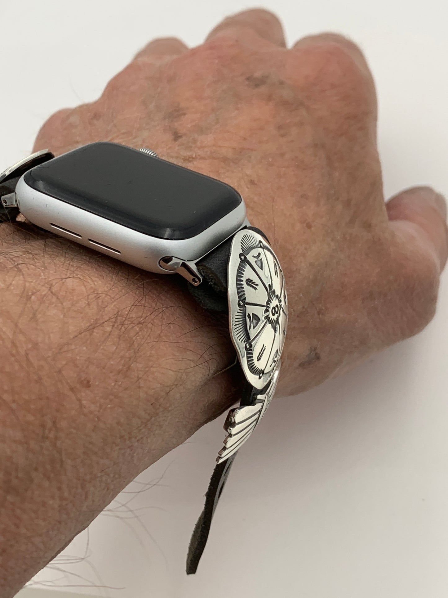 Jeanette Dale 38/40/41mm Sterling Silver Concho Apple Watch Band #38