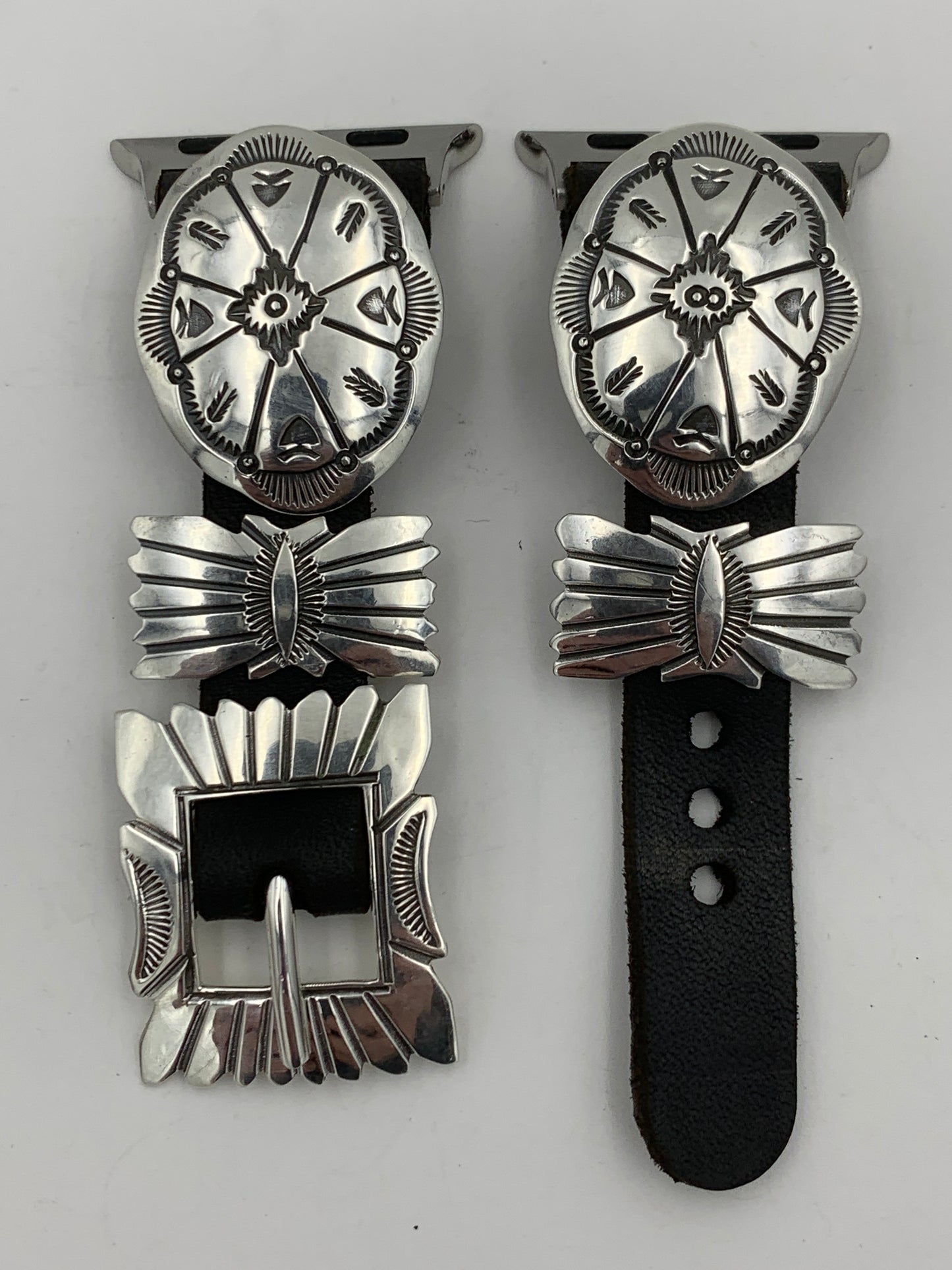 Jeanette Dale 38/40/41mm Sterling Silver Concho Apple Watch Band #38