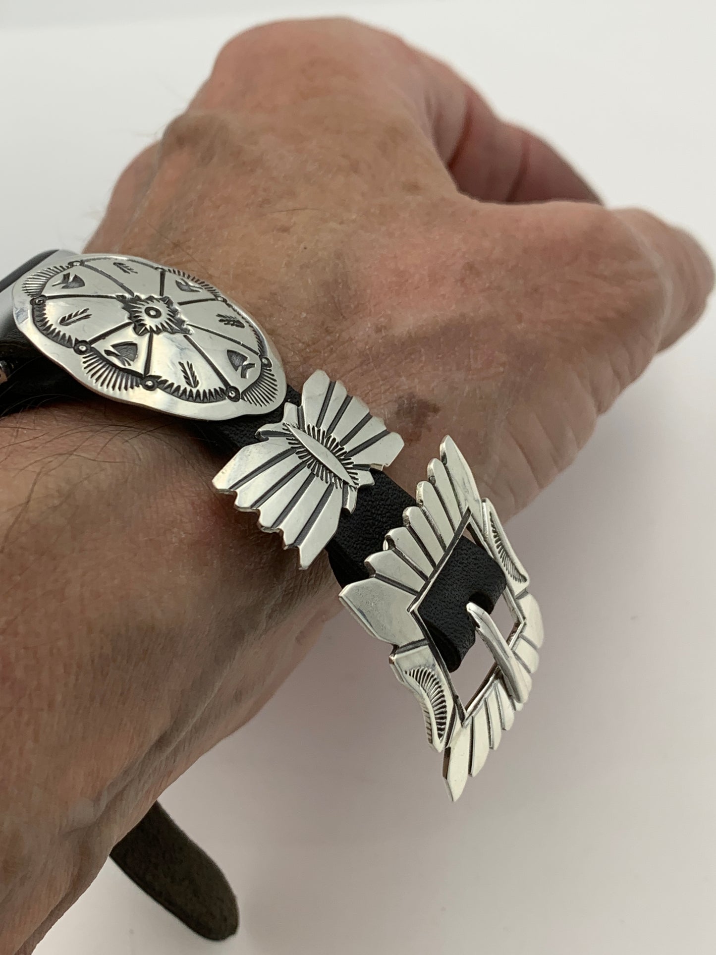 Jeanette Dale 38/40/41mm Sterling Silver Concho Apple Watch Band #38