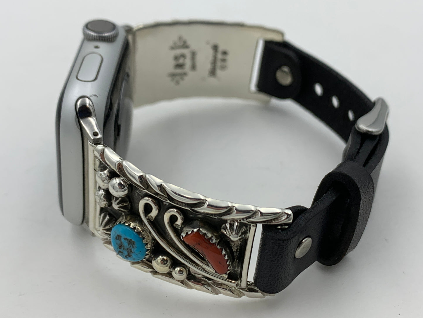 Ronnie Spencer 38/40/41mm Turquoise, Coral and Sterling Silver Unisex #130