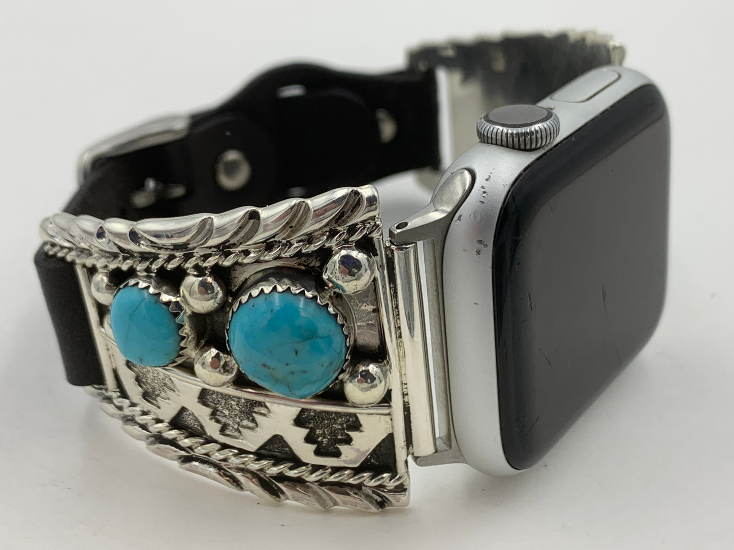 Ronnie Spencer 38/40/41mm Trapezoid Sterling Silver and Turquoise #132