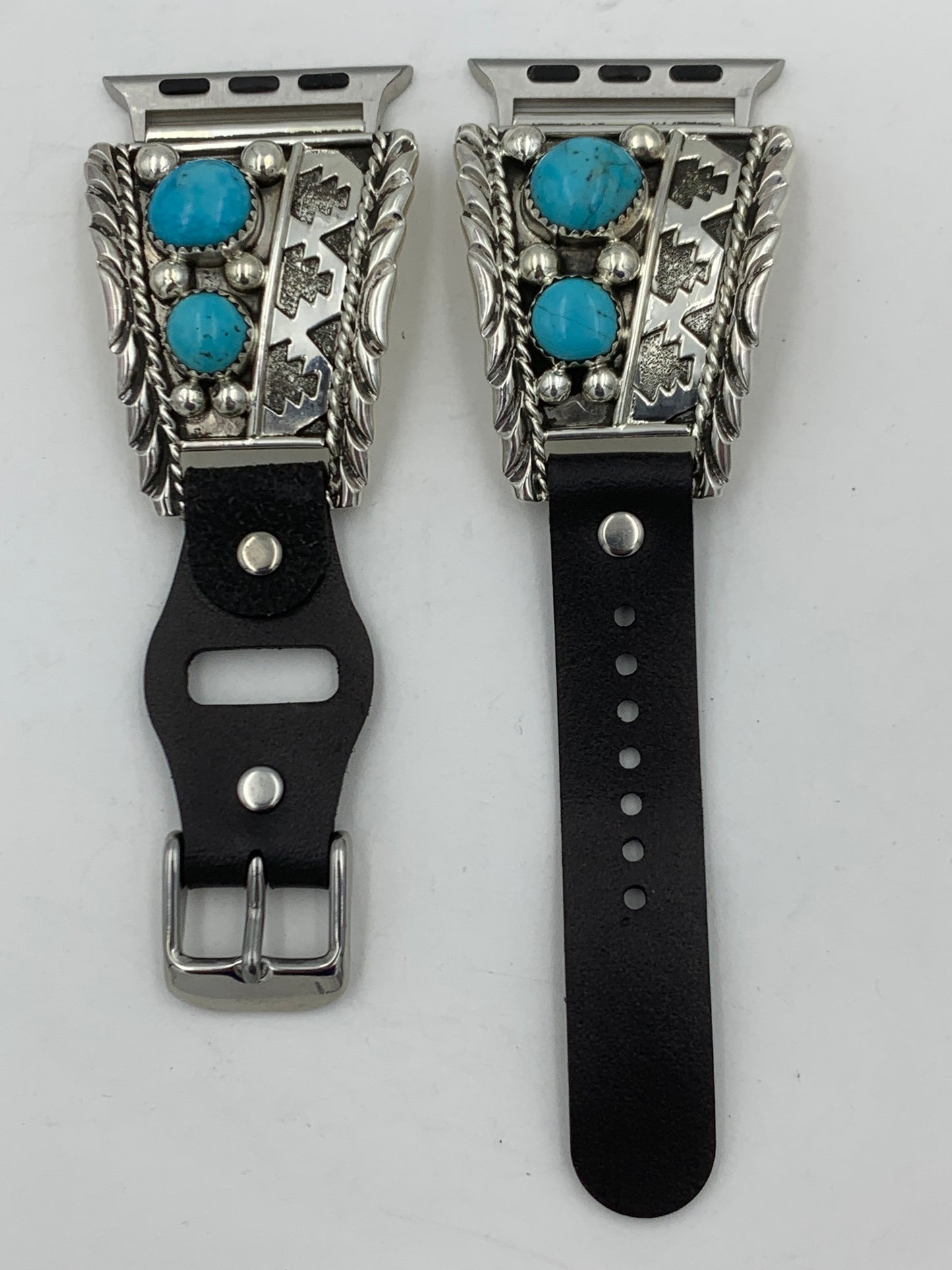 Ronnie Spencer 38/40/41mm Trapezoid Sterling Silver and Turquoise #132
