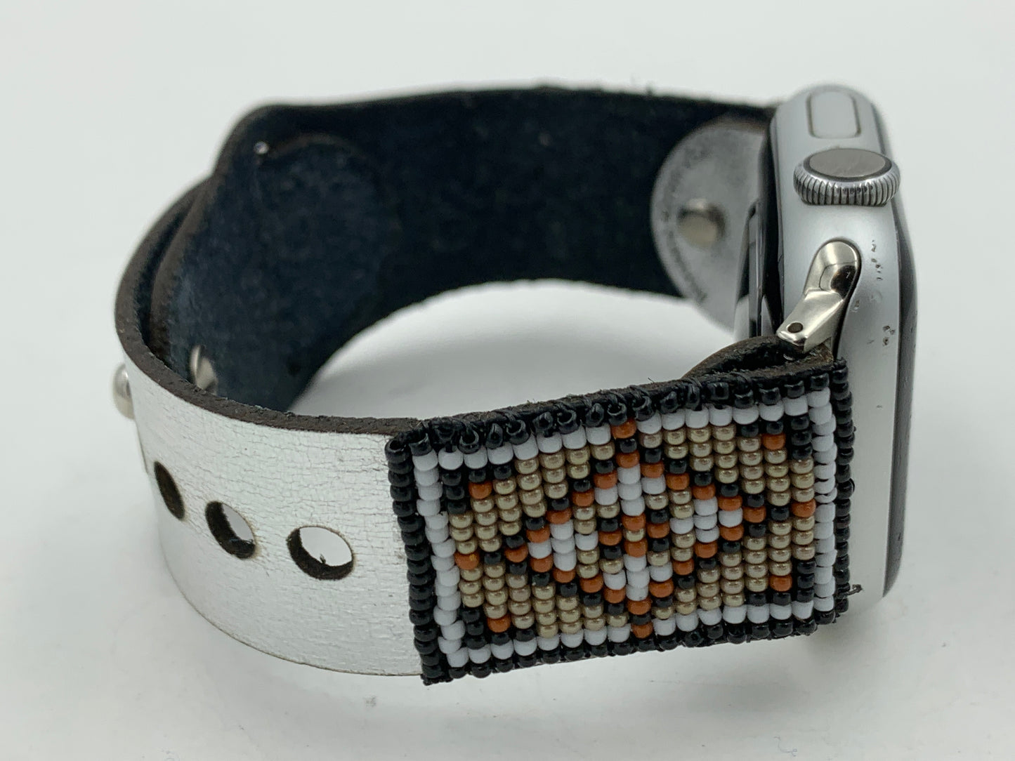 Dwight Nathaniel Beaded Laser cut Leather Apple Watch Band 38/40/41mm #16