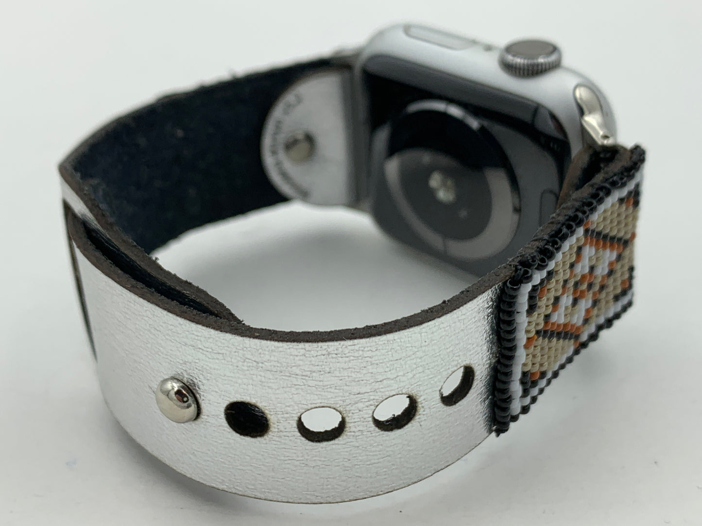 Dwight Nathaniel Beaded Laser cut Leather Apple Watch Band 38/40/41mm #16