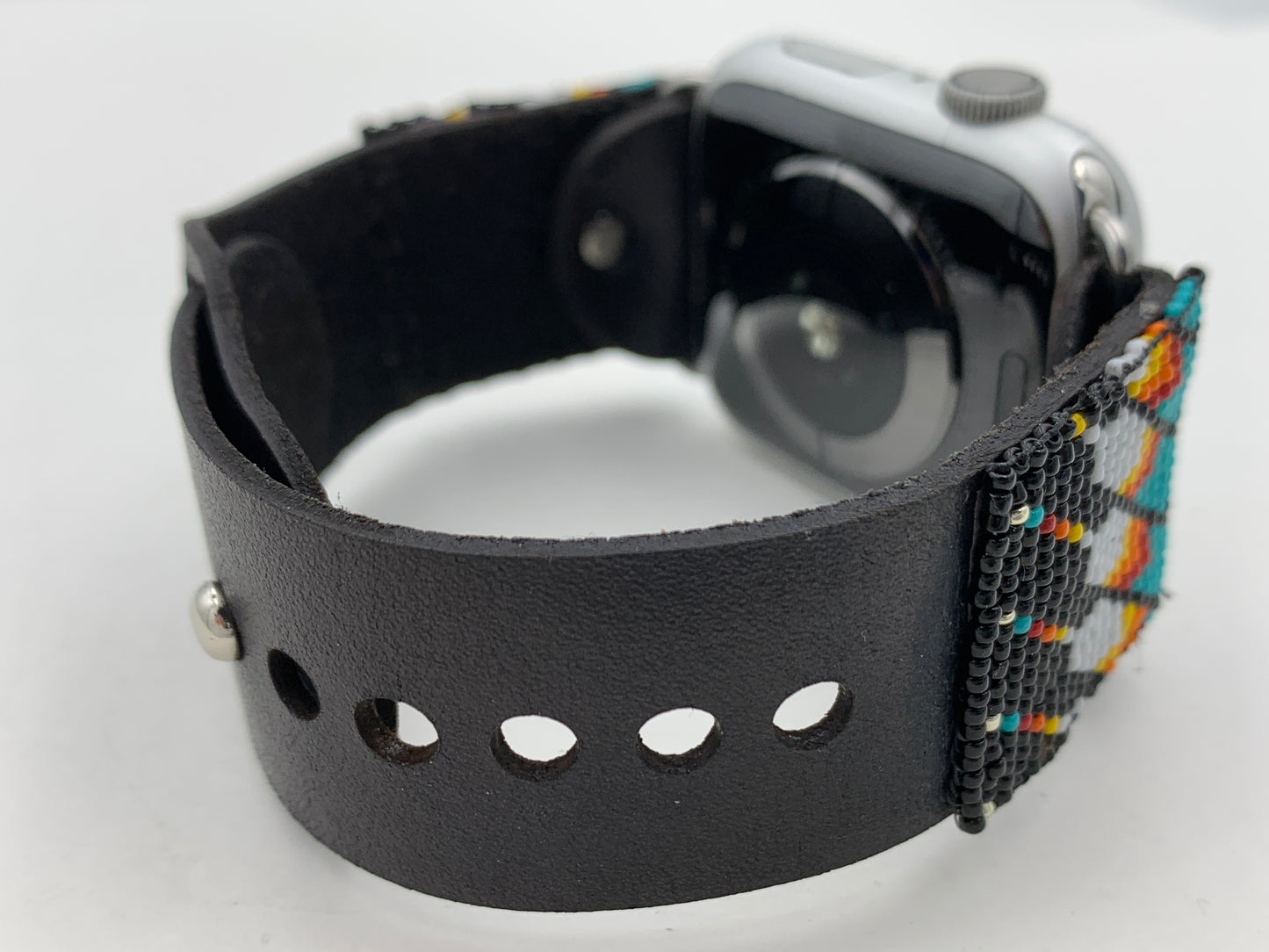 Dwight Nathaniel Beaded Laser cut Leather Apple Watch Band 42/44/45mm #15