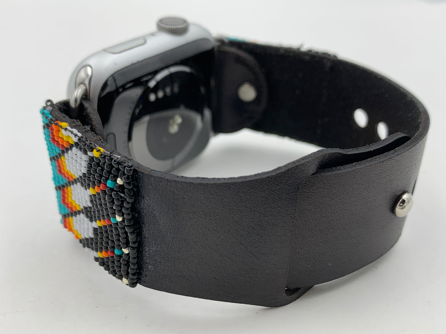 Dwight Nathaniel Beaded Laser cut Leather Apple Watch Band 42/44/45mm #15