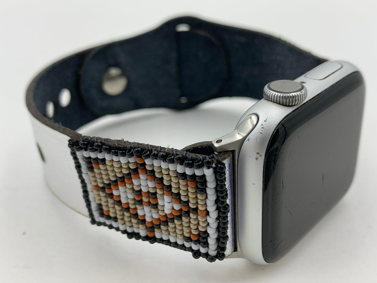 Dwight Nathaniel Beaded Laser cut Leather Apple Watch Band 38/40/41mm #17