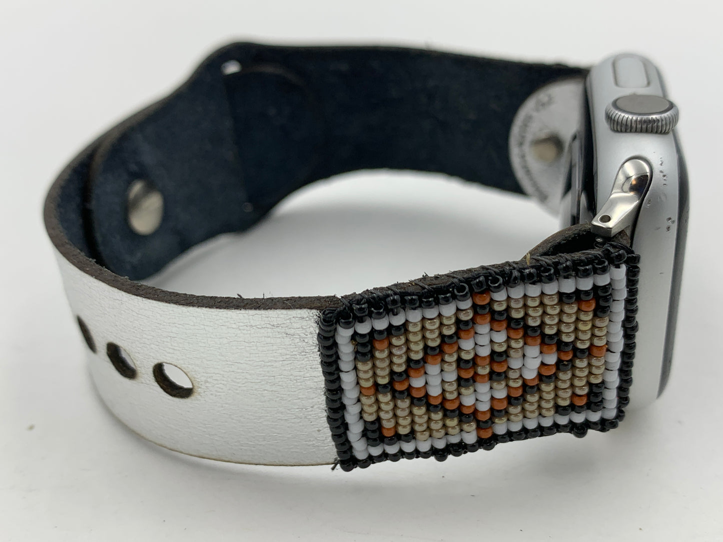Dwight Nathaniel Beaded Laser cut Leather Apple Watch Band 38/40/41mm #17