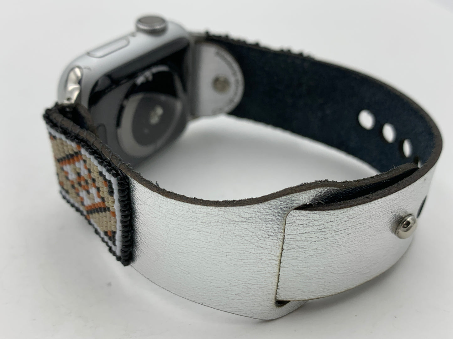 Dwight Nathaniel Beaded Laser cut Leather Apple Watch Band 38/40/41mm #17