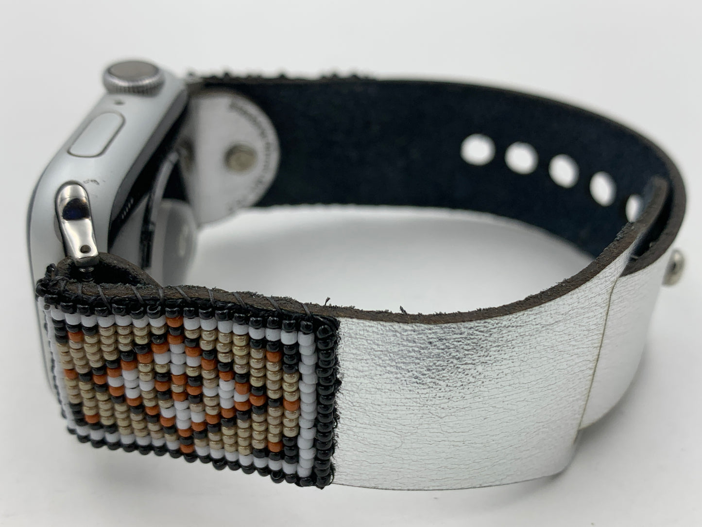 Dwight Nathaniel Beaded Laser cut Leather Apple Watch Band 38/40/41mm #17