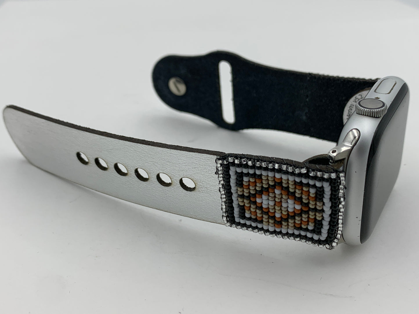 Dwight Nathaniel Beaded Laser cut Leather Apple Watch Band 42/44/45mm #18