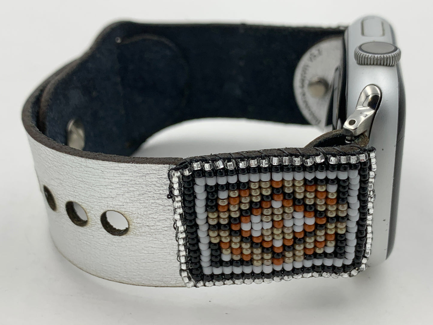 Dwight Nathaniel Beaded Laser cut Leather Apple Watch Band 42/44/45mm #18