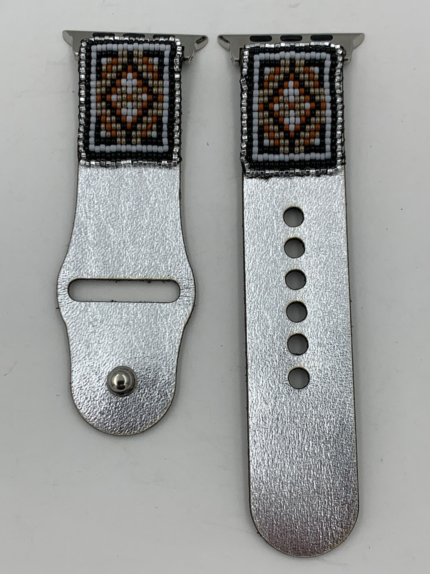 Dwight Nathaniel Beaded Laser cut Leather Apple Watch Band 42/44/45mm #18
