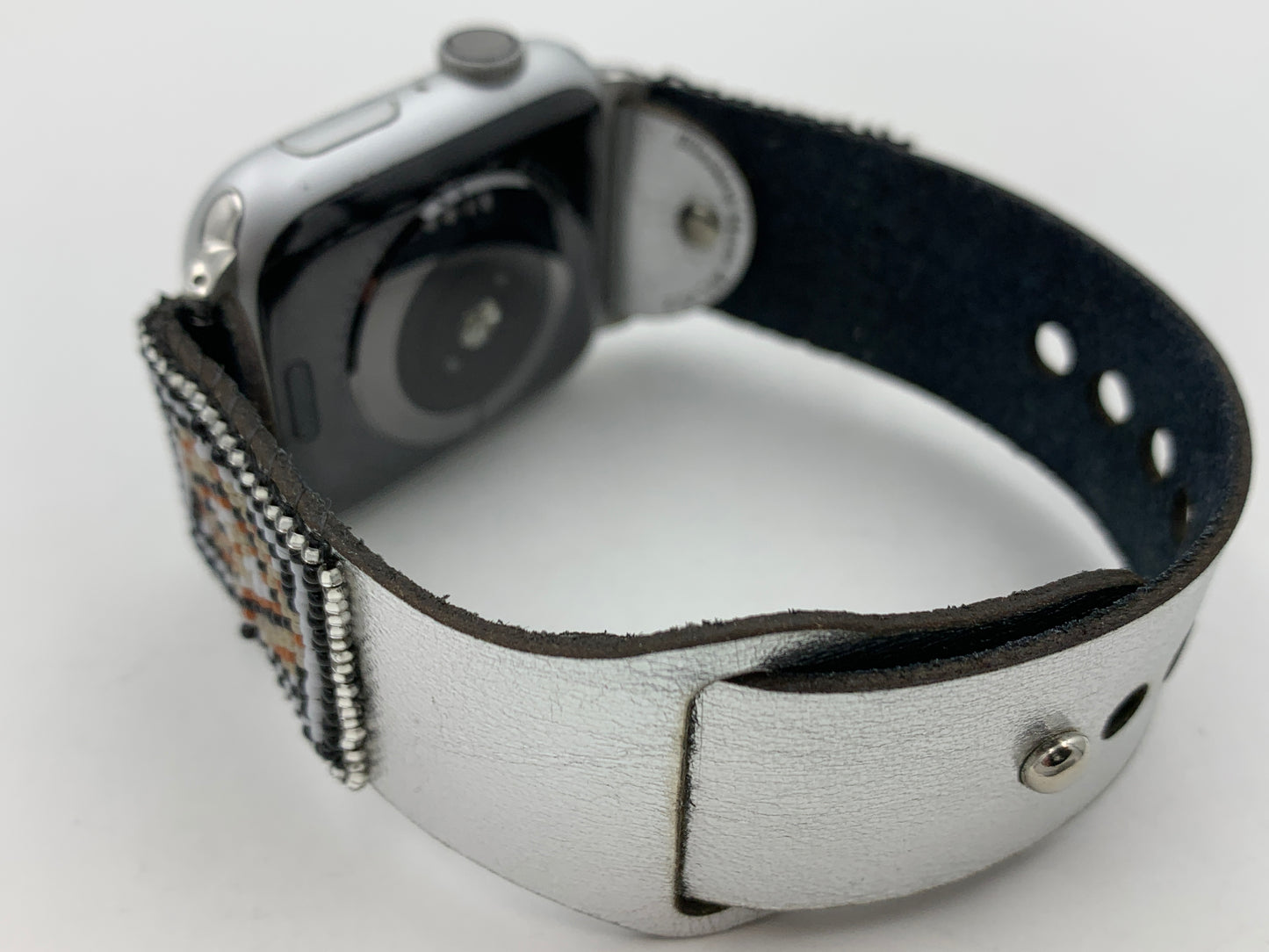 Dwight Nathaniel Beaded Laser cut Leather Apple Watch Band 42/44/45mm #19