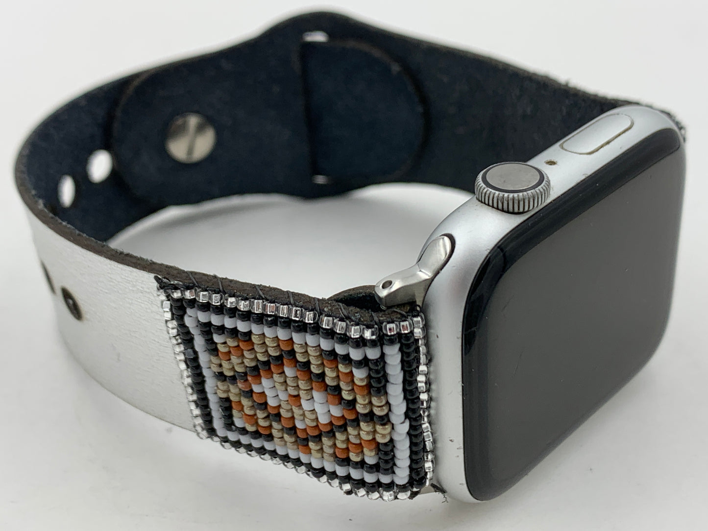 Dwight Nathaniel Beaded Laser cut Leather Apple Watch Band 42/44/45mm #20
