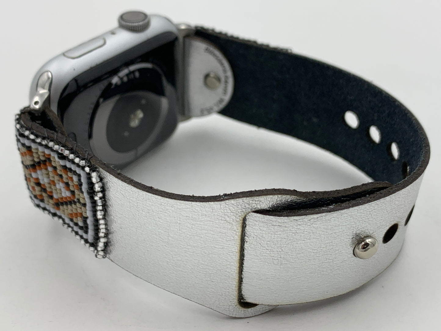 Dwight Nathaniel Beaded Laser cut Leather Apple Watch Band 42/44/45mm #20