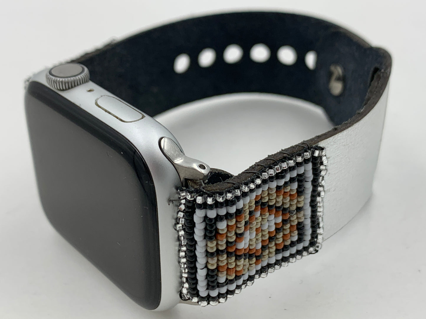 Dwight Nathaniel Beaded Laser cut Leather Apple Watch Band 42/44/45mm #20