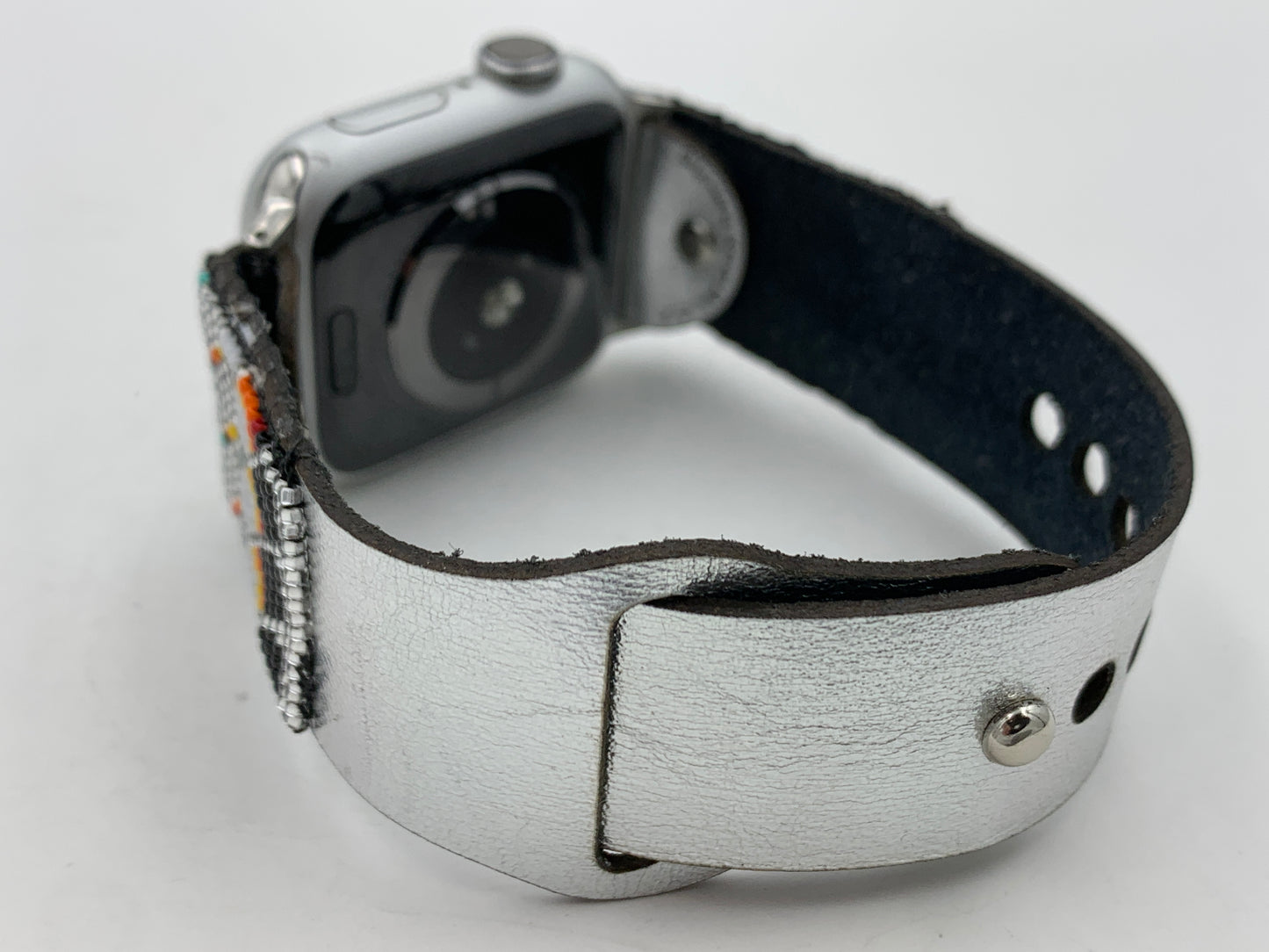 Dwight Nathaniel Beaded Laser cut Leather Apple Watch Band 38/40/41mm #21