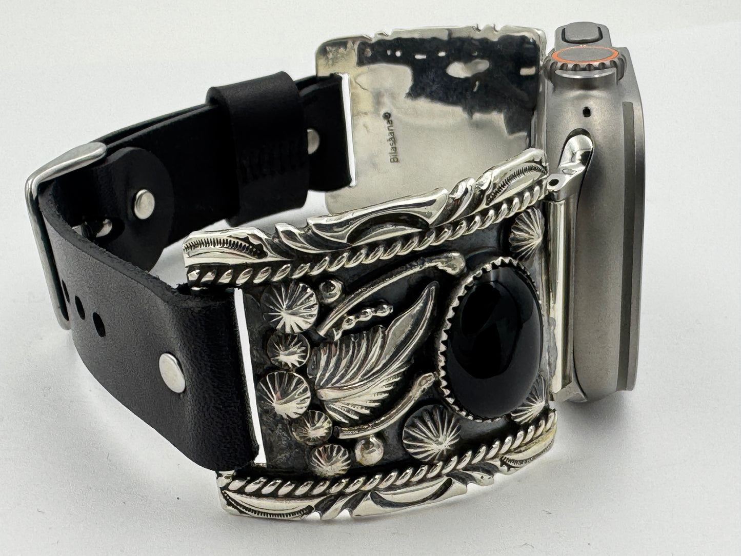 Jeanette Dale 42/44/45/46mm Trapezoid Black Onyx and Silver Twisted wire Ultra #137