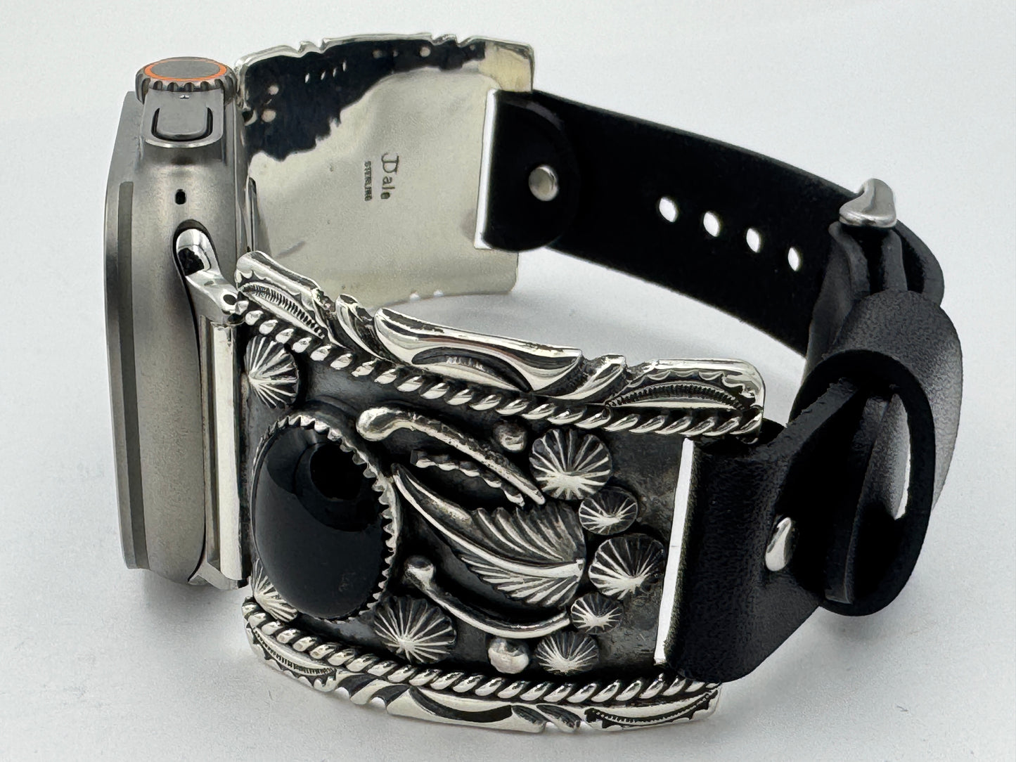Jeanette Dale 42/44/45/46mm Trapezoid Black Onyx and Silver Twisted wire Ultra #137
