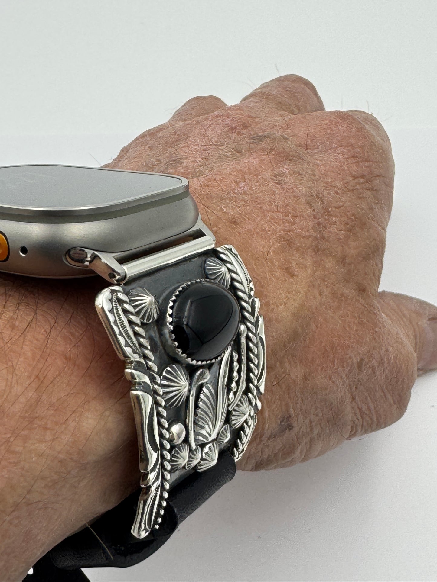 Jeanette Dale 42/44/45/46mm Trapezoid Black Onyx and Silver Twisted wire Ultra #137