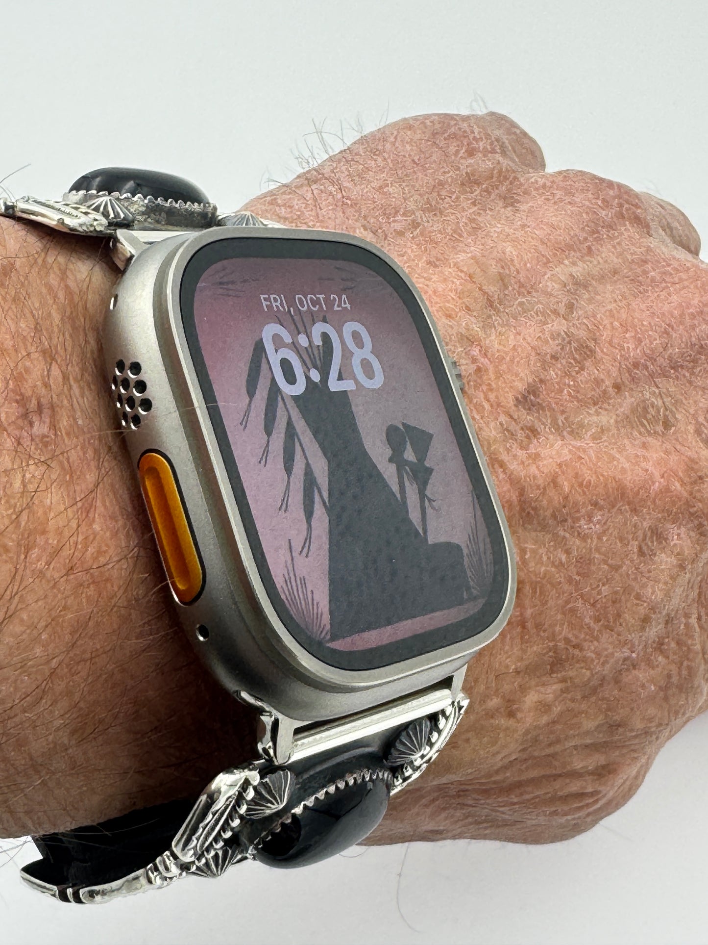 Jeanette Dale 42/44/45/46mm Trapezoid Black Onyx and Silver Twisted wire Ultra #137