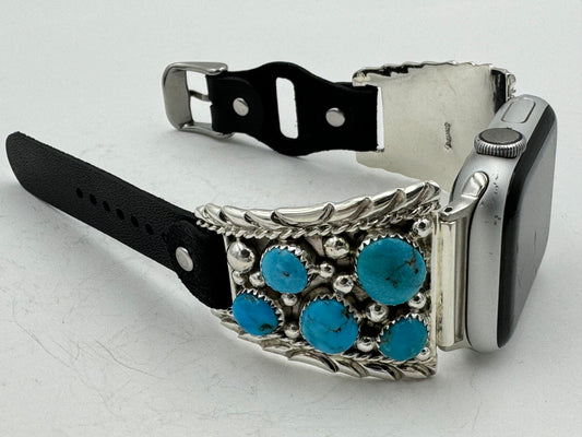 Ronnie Spencer 38/40/41mm Trapezoid Sterling Silver and Turquoise #153