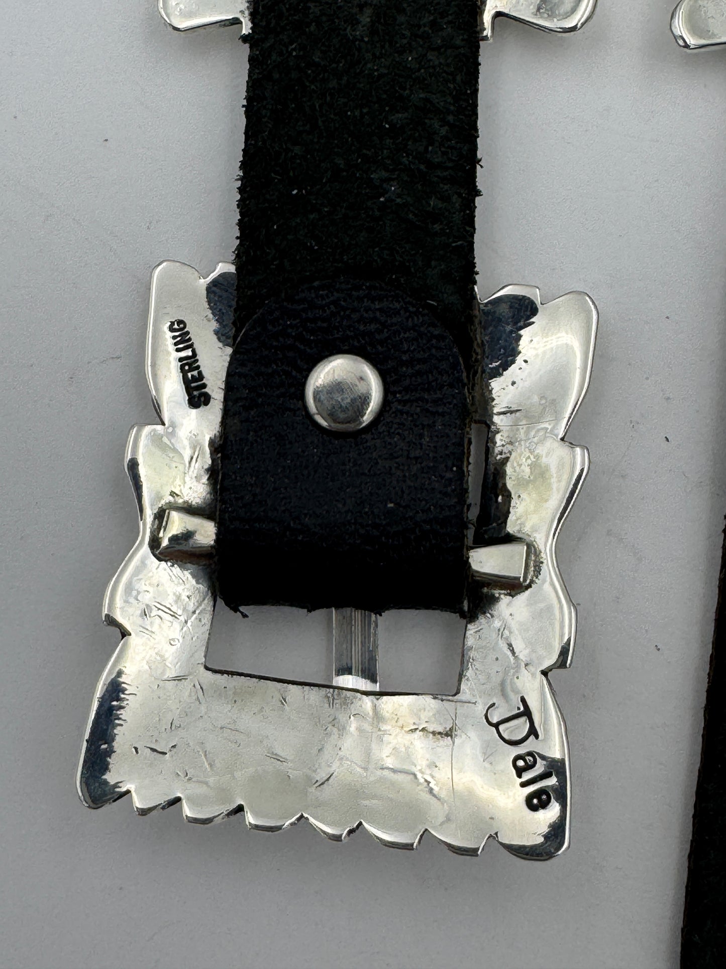 Jeanette Dale 42/44/45mm Sterling Silver Concho Apple Watch Band #52