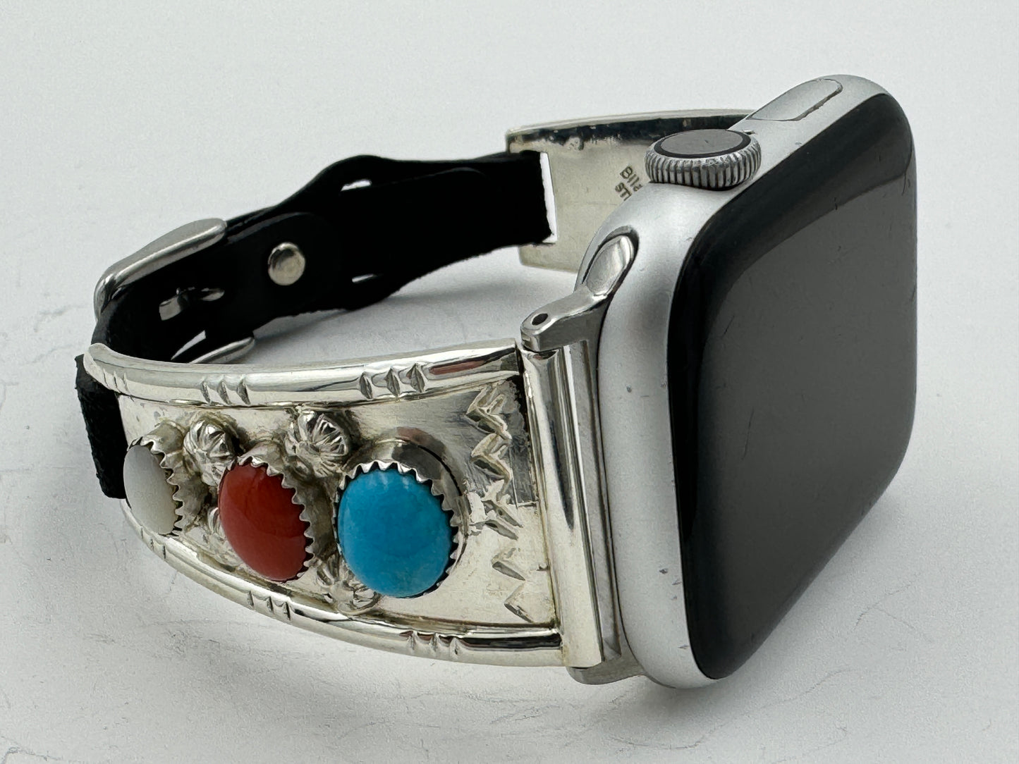 Nelson Morgan 42/44/45mm Ladies Sterling Silver Turquoise Coral and Mother of Pearl #19