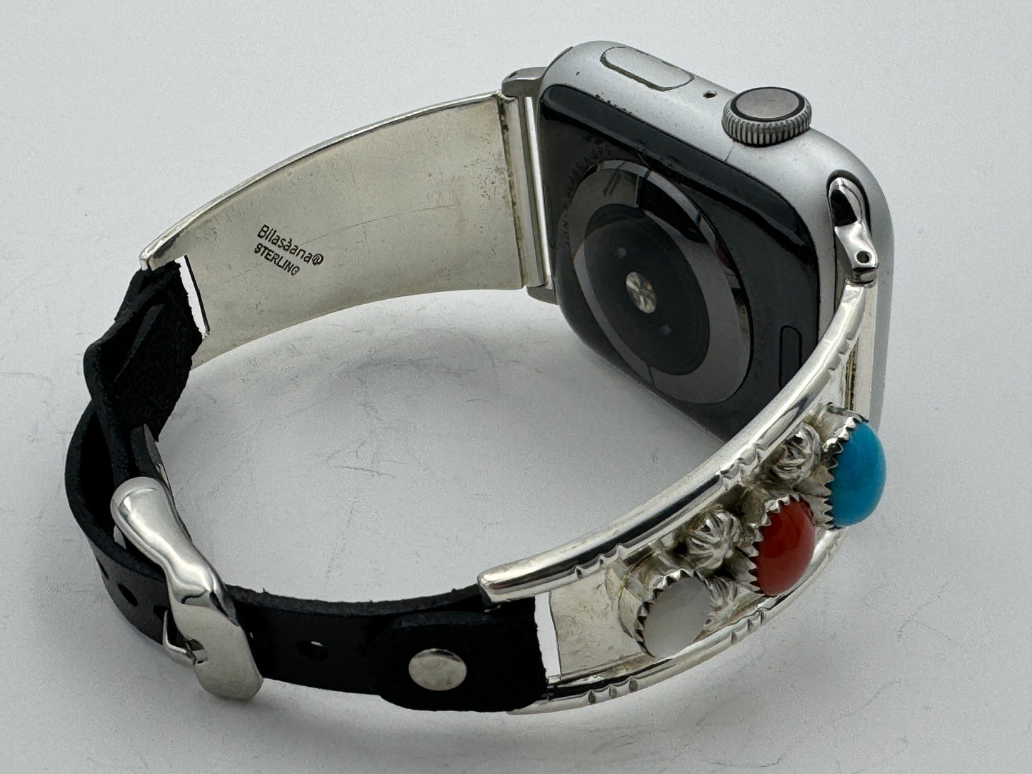 Nelson Morgan 42/44/45mm Ladies Sterling Silver Turquoise Coral and Mother of Pearl #19