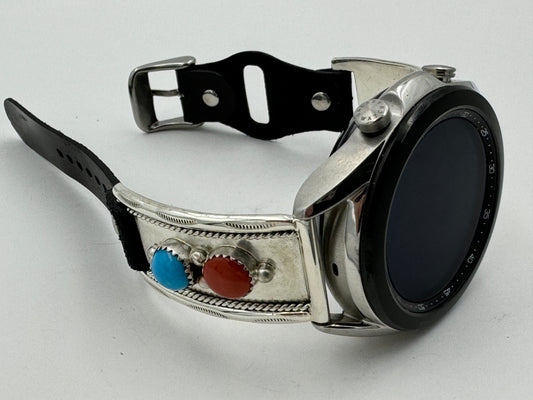 Nelson Morgan Samsung Galaxy 41mm Sterling Silver Turquoise and Coral #21
