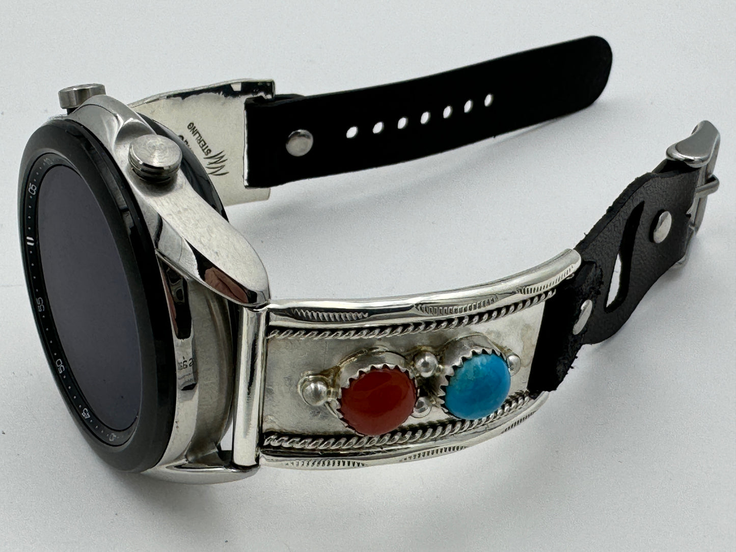 Nelson Morgan Samsung Galaxy 41mm Sterling Silver Turquoise and Coral #21