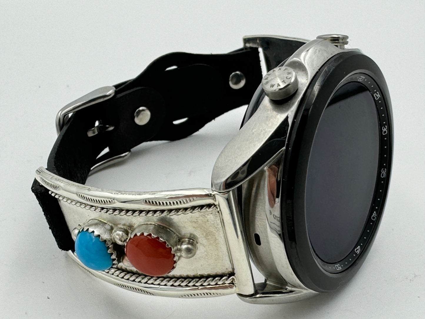 Nelson Morgan Samsung Galaxy 41mm Sterling Silver Turquoise and Coral #21