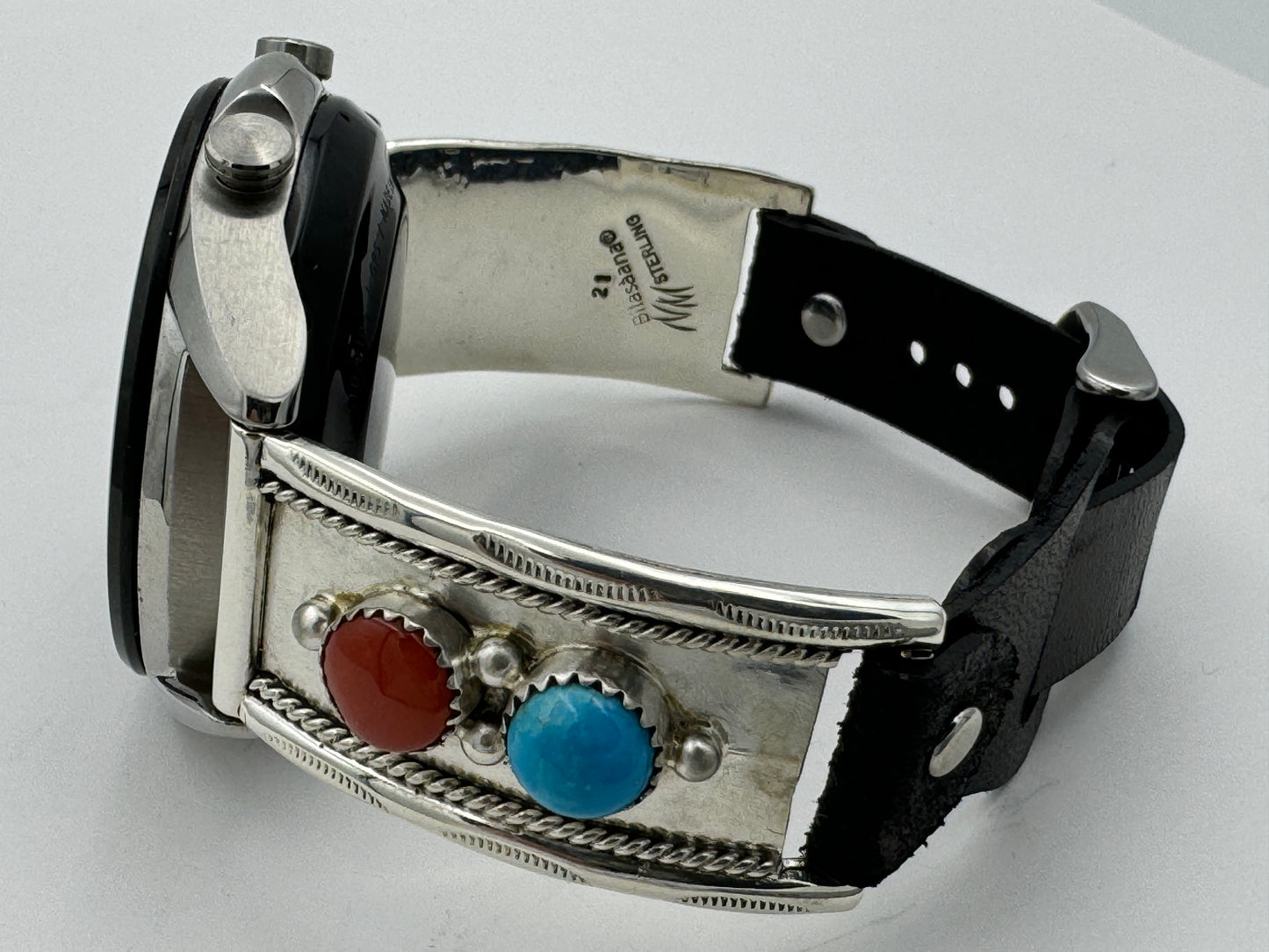 Nelson Morgan Samsung Galaxy 41mm Sterling Silver Turquoise and Coral #21