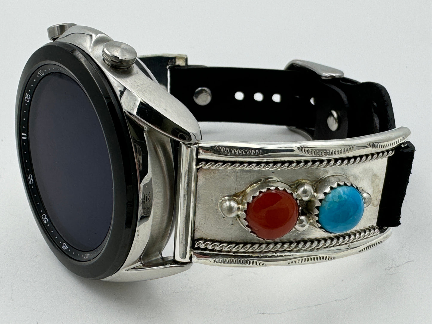 Nelson Morgan Samsung Galaxy 41mm Sterling Silver Turquoise and Coral #21