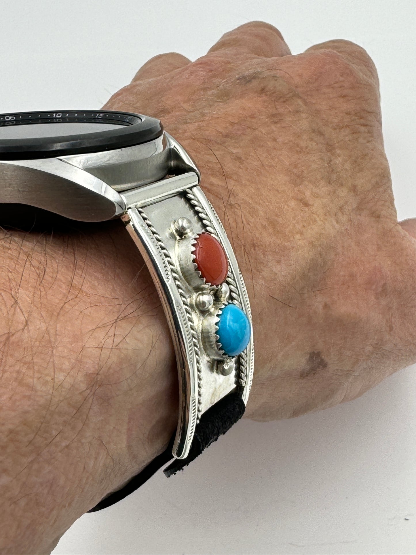 Nelson Morgan Samsung Galaxy 41mm Sterling Silver Turquoise and Coral #21