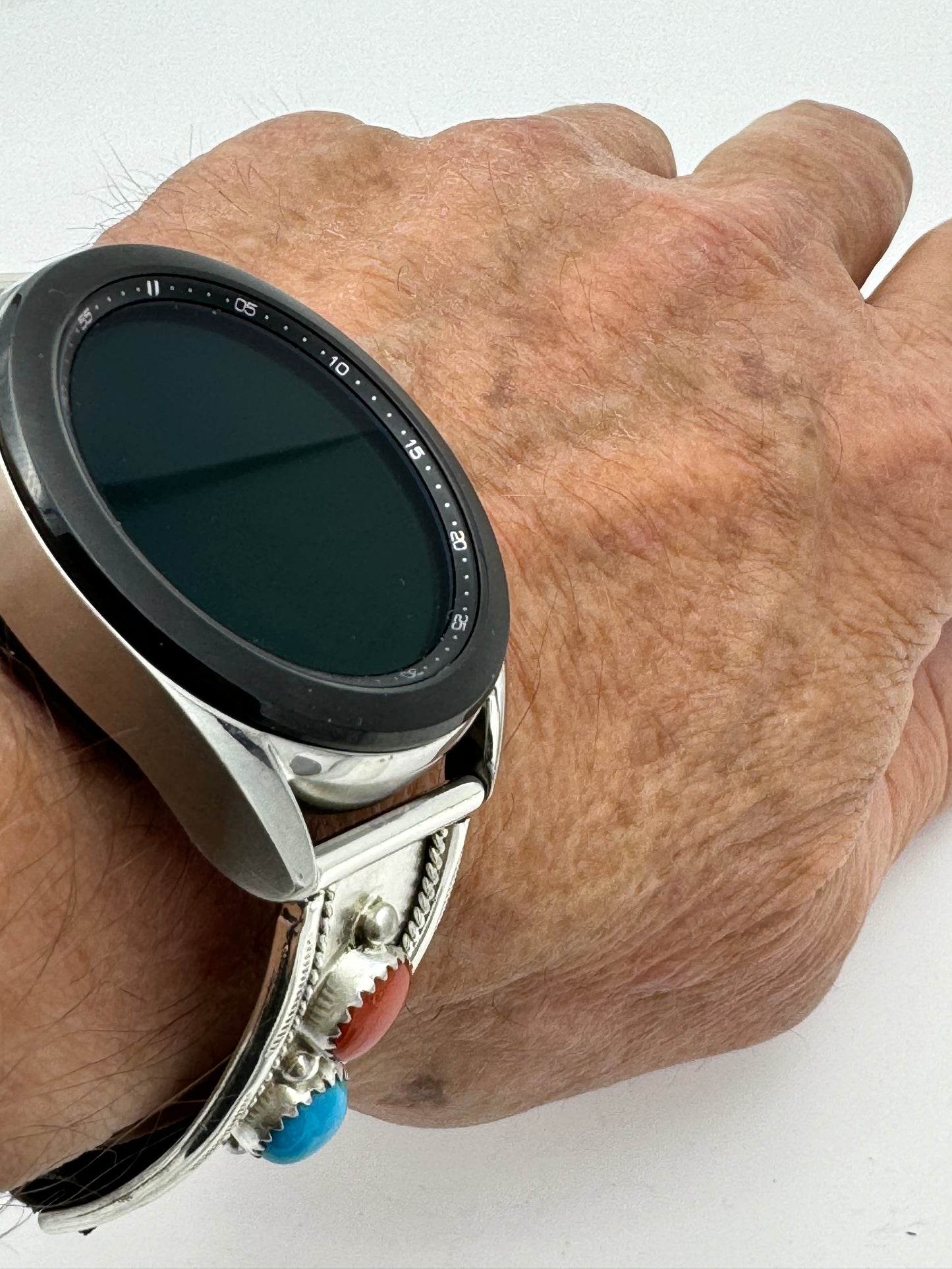 Nelson Morgan Samsung Galaxy 41mm Sterling Silver Turquoise and Coral #21