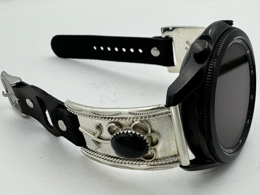 Nelson Morgan 45mm Samsung Galaxy Sterling Silver Black Onyx #23