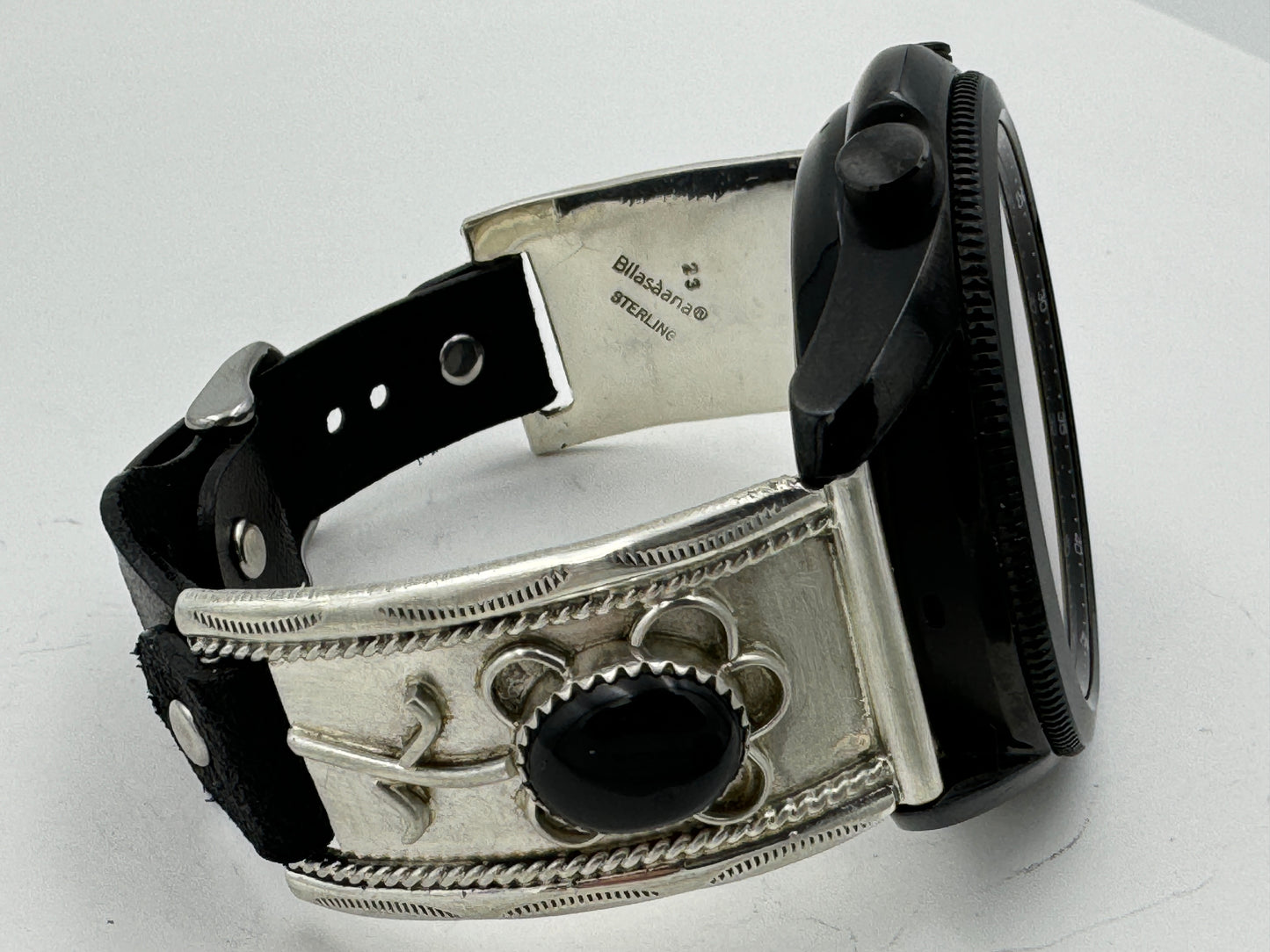 Nelson Morgan 45mm Samsung Galaxy Sterling Silver Black Onyx #23