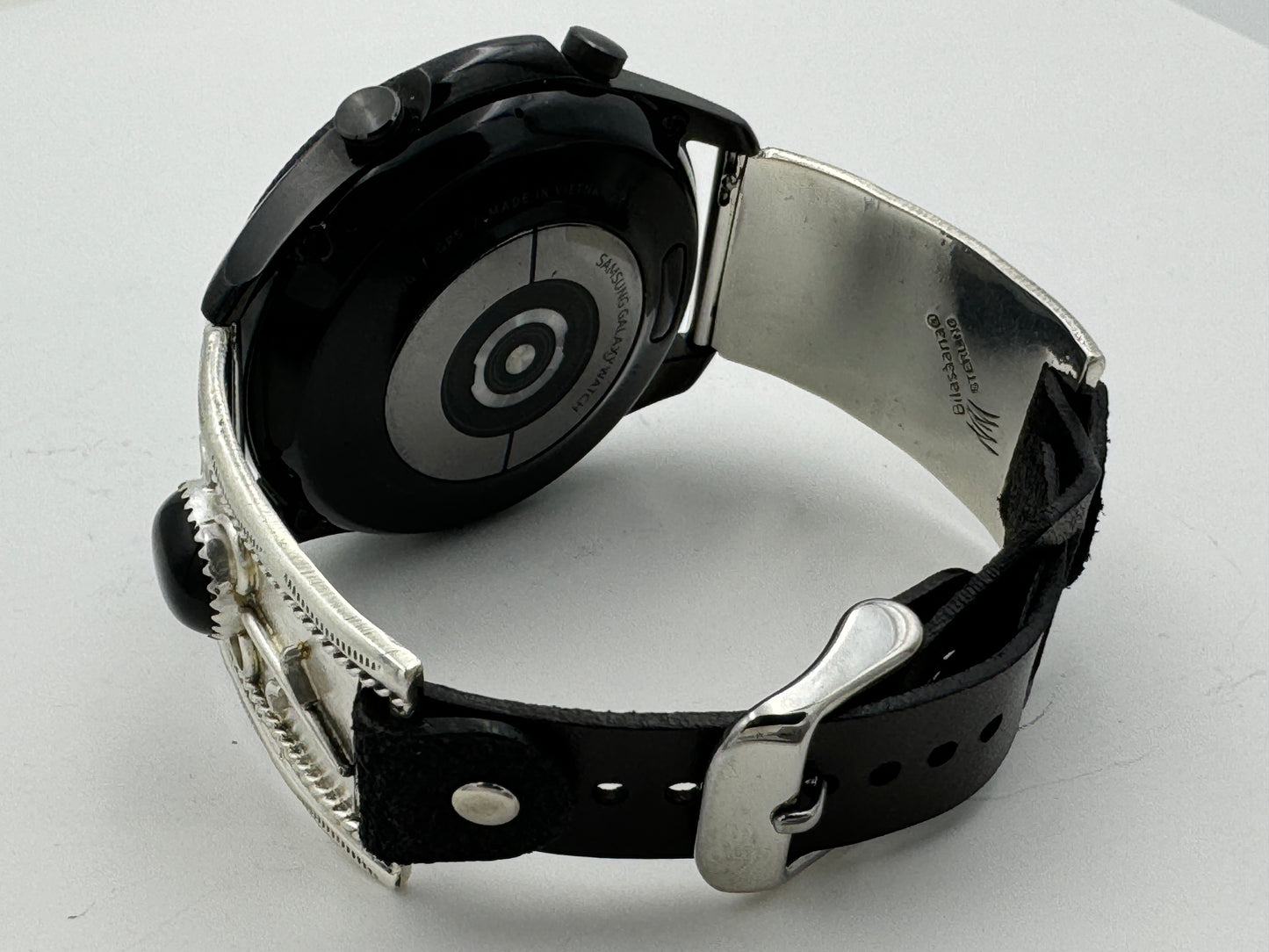 Nelson Morgan 45mm Samsung Galaxy Sterling Silver Black Onyx #23