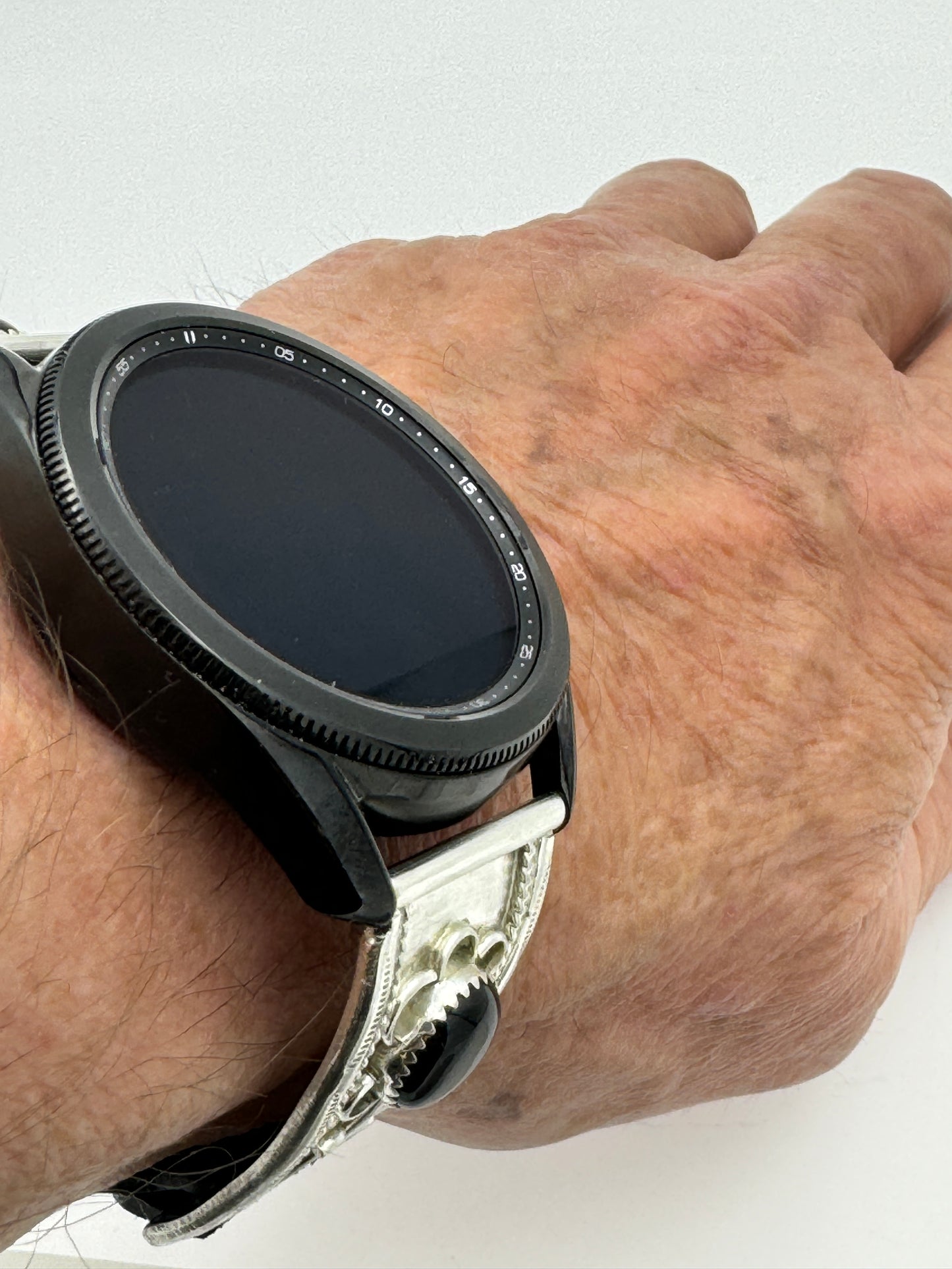 Nelson Morgan 45mm Samsung Galaxy Sterling Silver Black Onyx #23