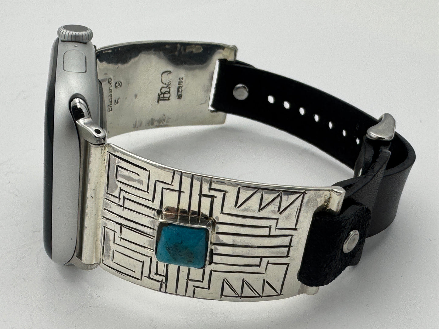Tony Chino 42/44/45mm Unisex Sterling Silver Zia Turquoise #59