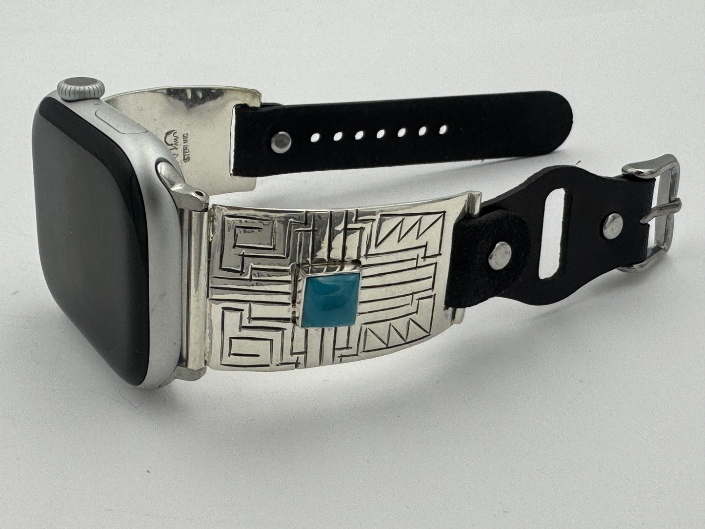 Tony Chino 42/44/45mm Unisex Sterling Silver Zia Turquoise #58