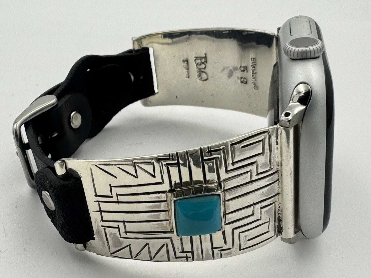 Tony Chino 42/44/45mm Unisex Sterling Silver Zia Turquoise #58