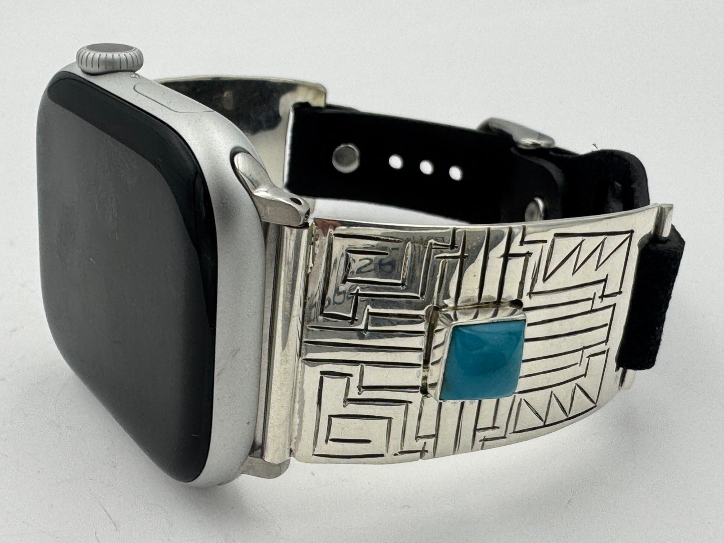 Tony Chino 42/44/45mm Unisex Sterling Silver Zia Turquoise #58