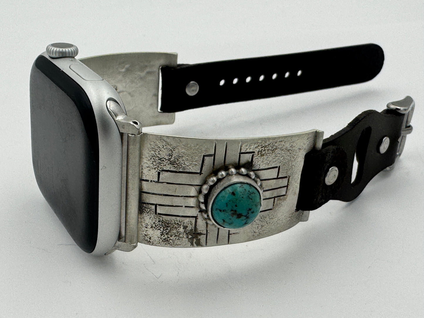 Tony Chino 42/44/45mm Unisex Sterling Silver Zia Turquoise #60
