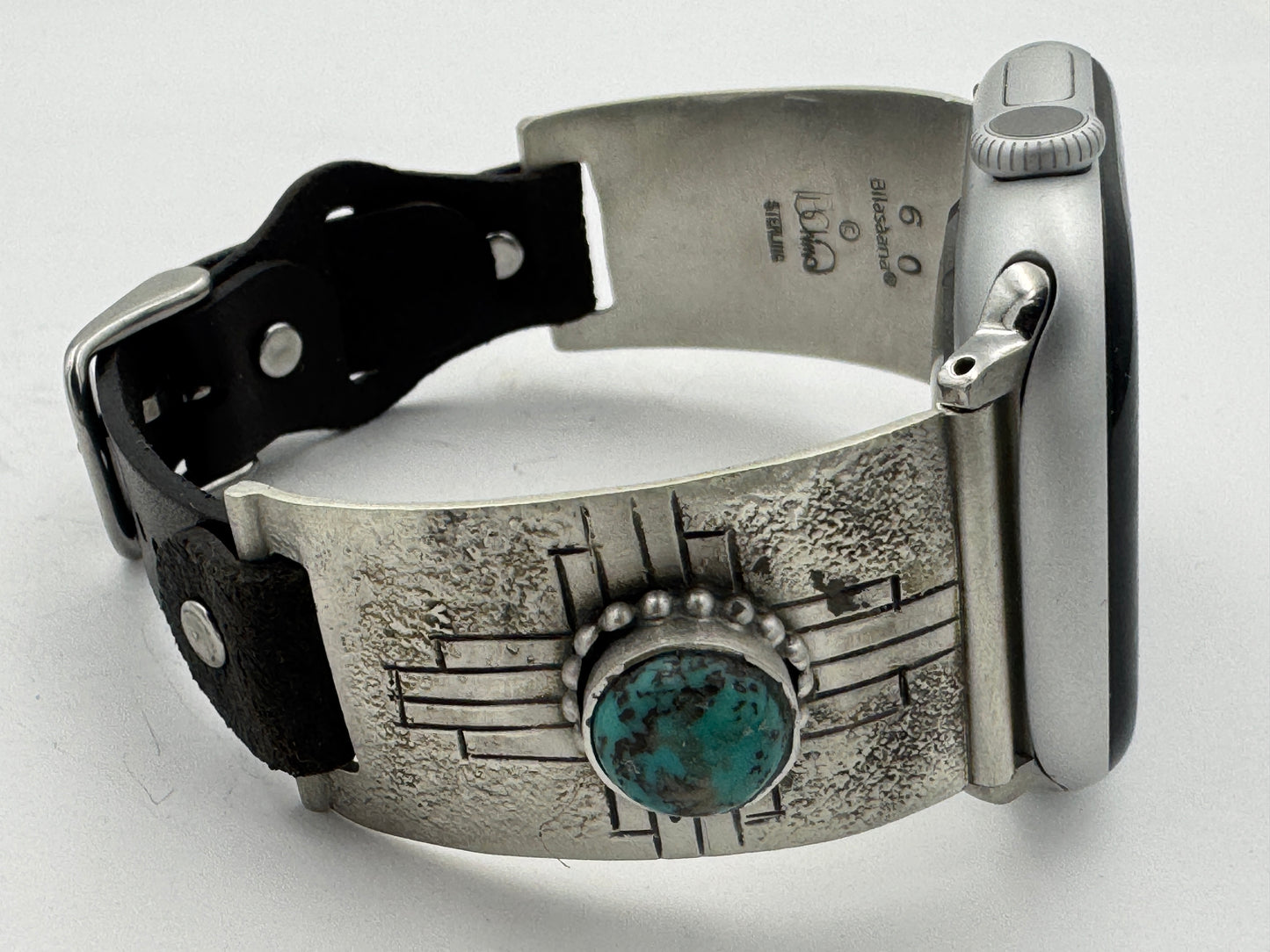 Tony Chino 42/44/45mm Unisex Sterling Silver Zia Turquoise #60