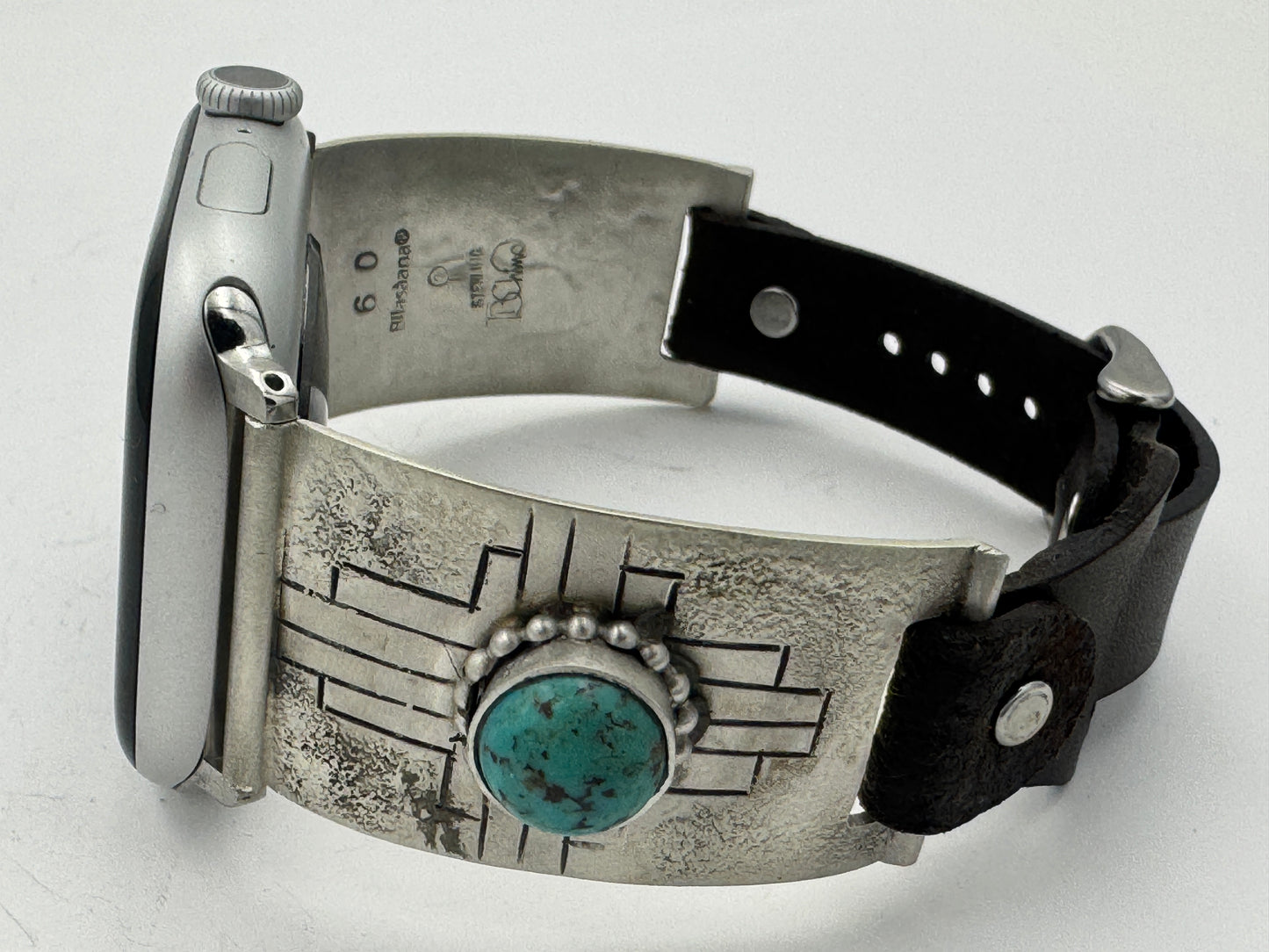 Tony Chino 42/44/45mm Unisex Sterling Silver Zia Turquoise #60