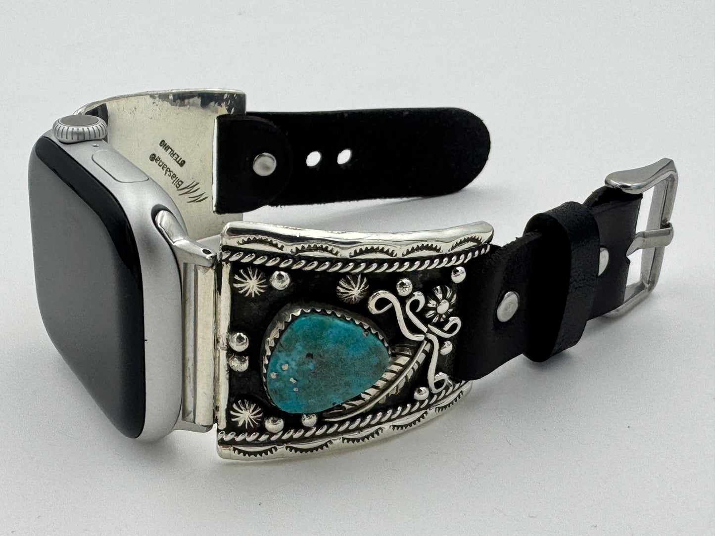 Nelson Morgan 38/40/41mm Ultra Sterling Silver and Campitos Turquoise #69