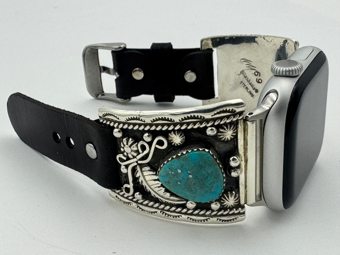Nelson Morgan 38/40/41mm Ultra Sterling Silver and Campitos Turquoise #69